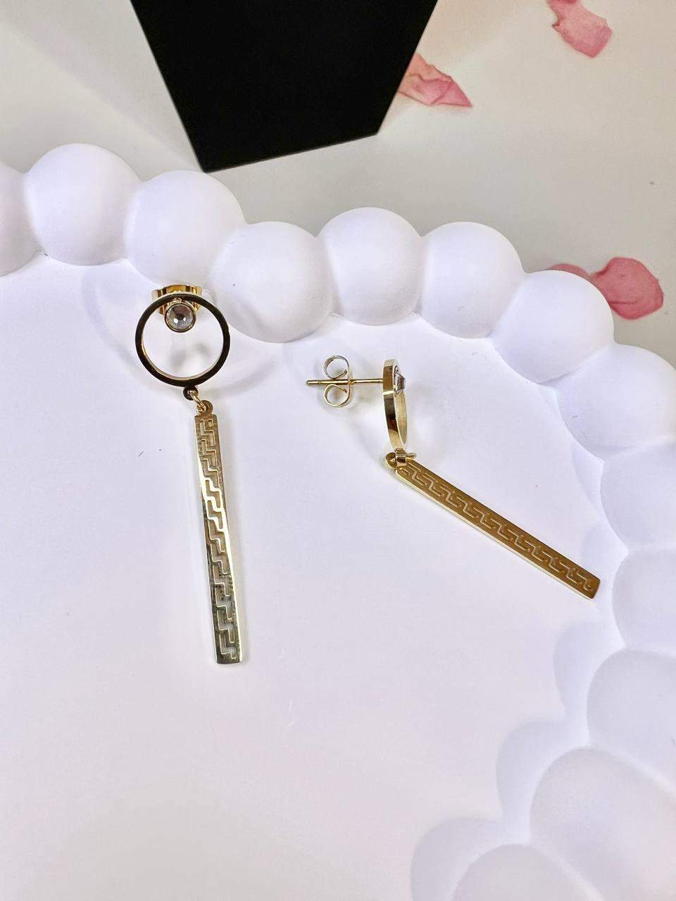 Kolczyki ze stali długie luksusowy efekt