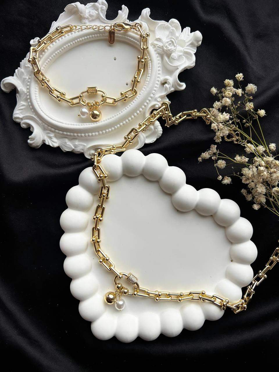 Komplet ze stali "Blask i Perły"