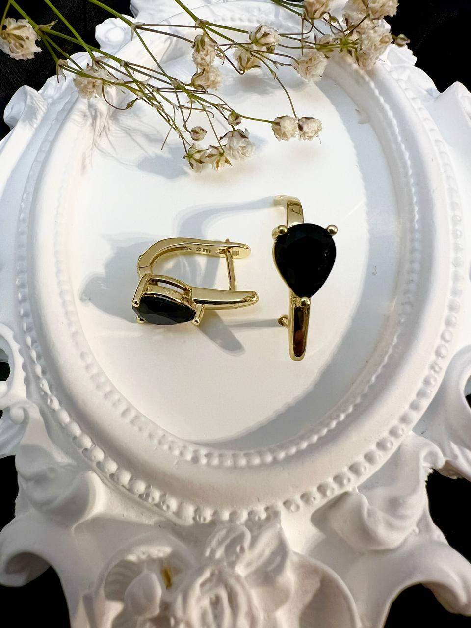 Kolczyki ze stali eleganckie czarne