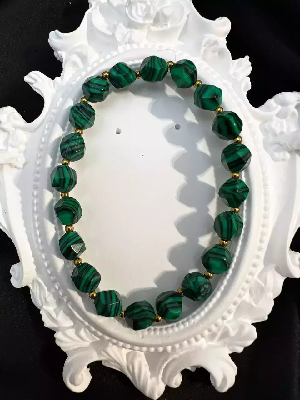 Bransoletka z Malachitu i Hematytu „Zielona Harmonia” 8 mm