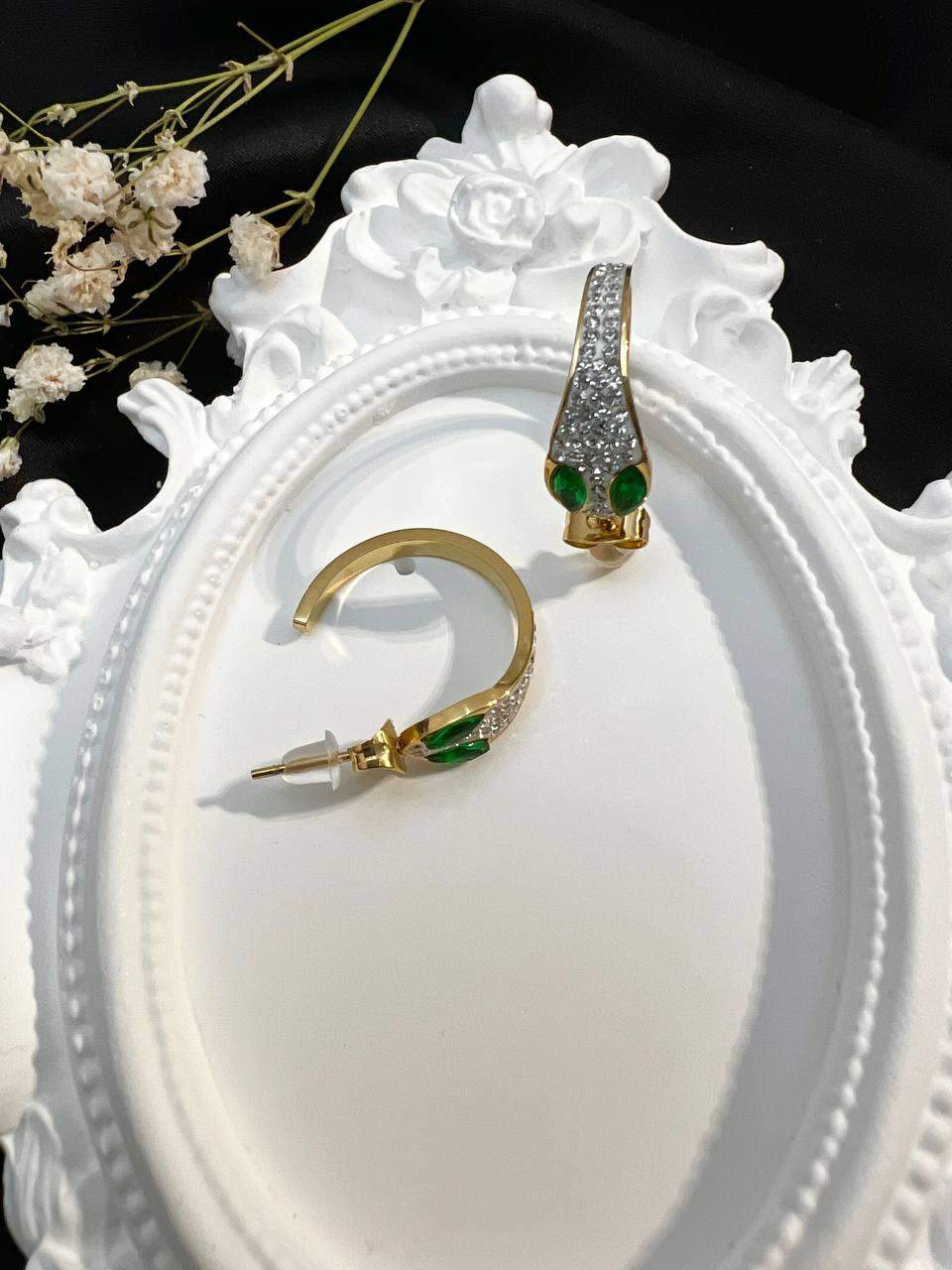 Kolczyki ze stali z cyrkonią stylowe