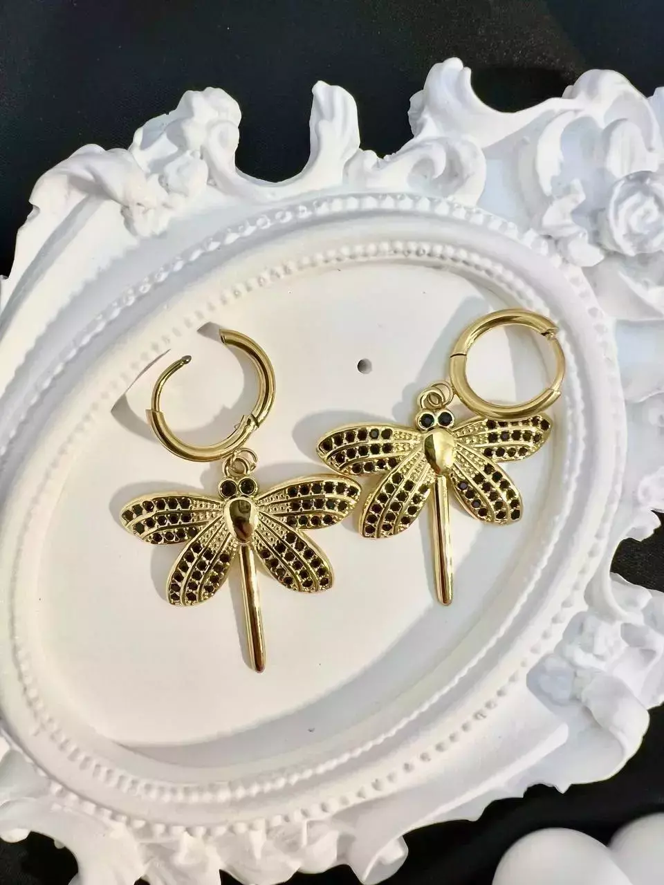 Kolczyki ze stali ważka stylowe