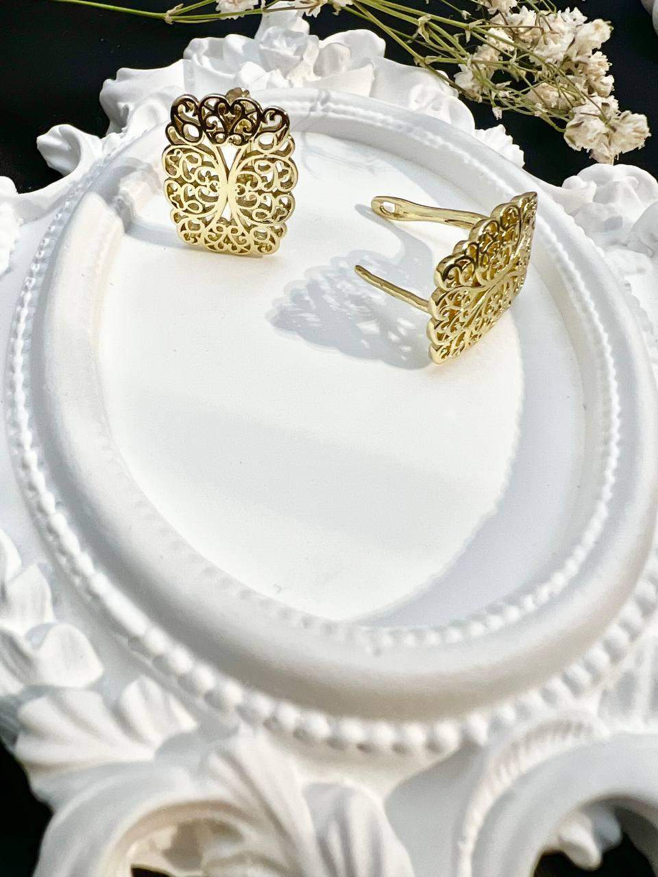 Kolczyki ze stali wzór filigranowy