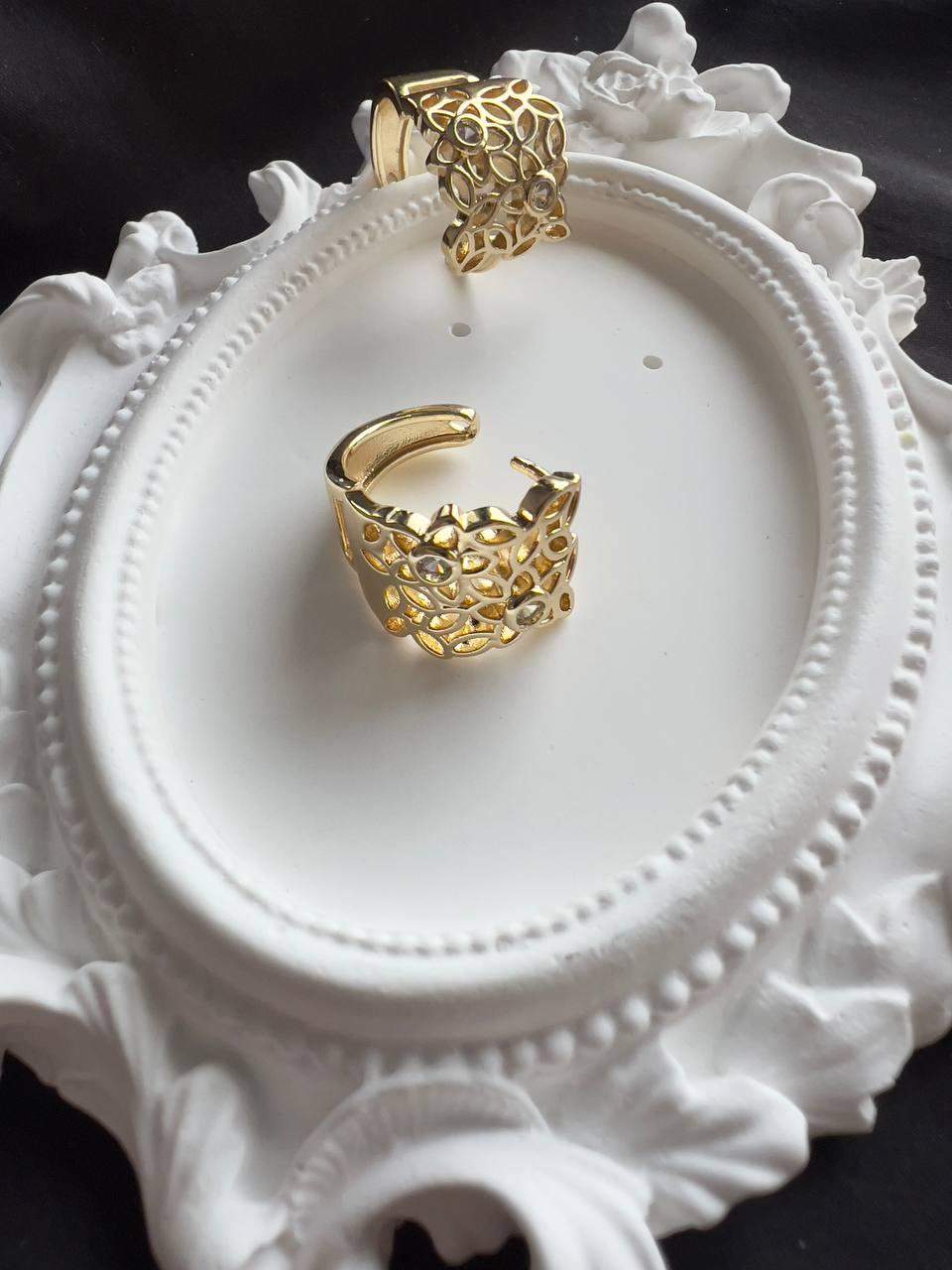 Kolczyki ze stali „Ażurowy Blask” z cyrkoniami