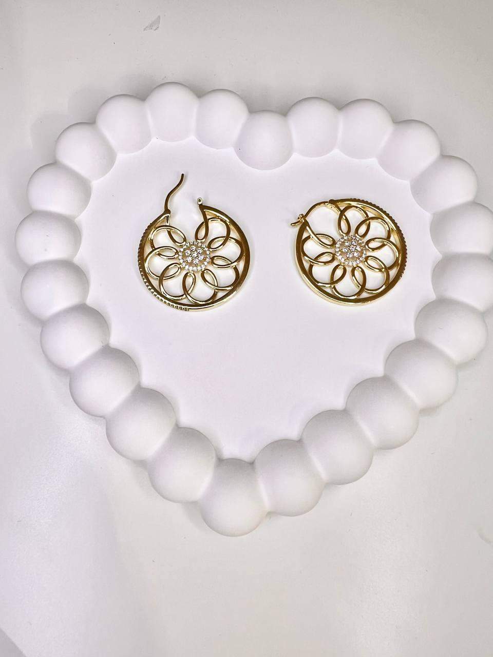 Kolczyki ze stali Koło Fortuny z cyrkonią