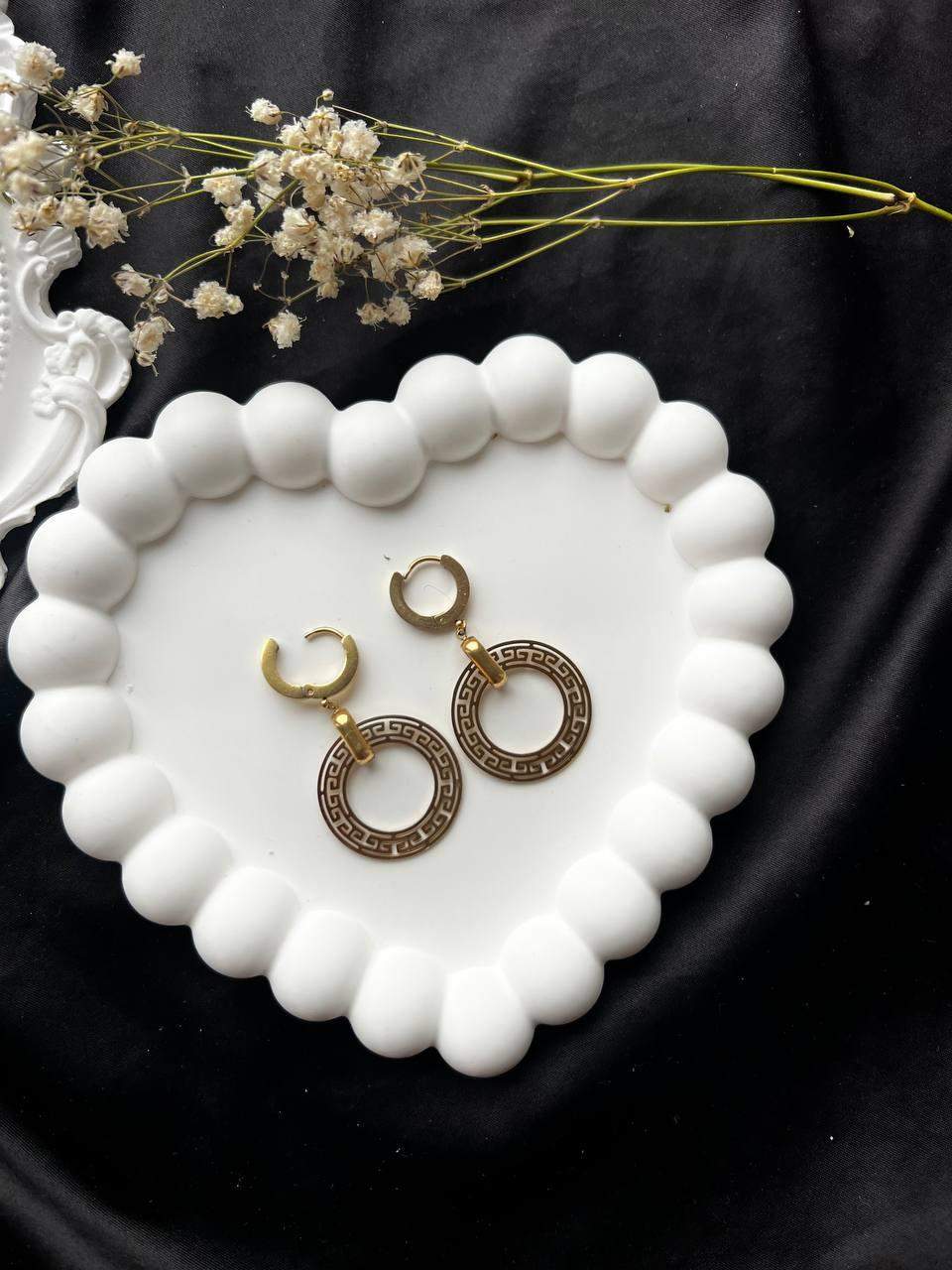 Kolczyki ze stali greckie kółka