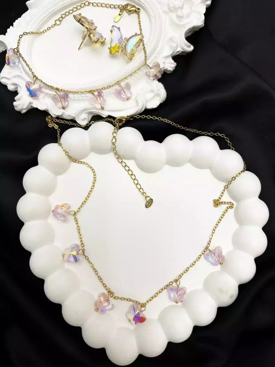 Komplet ze stali "Delikatne Motylki"