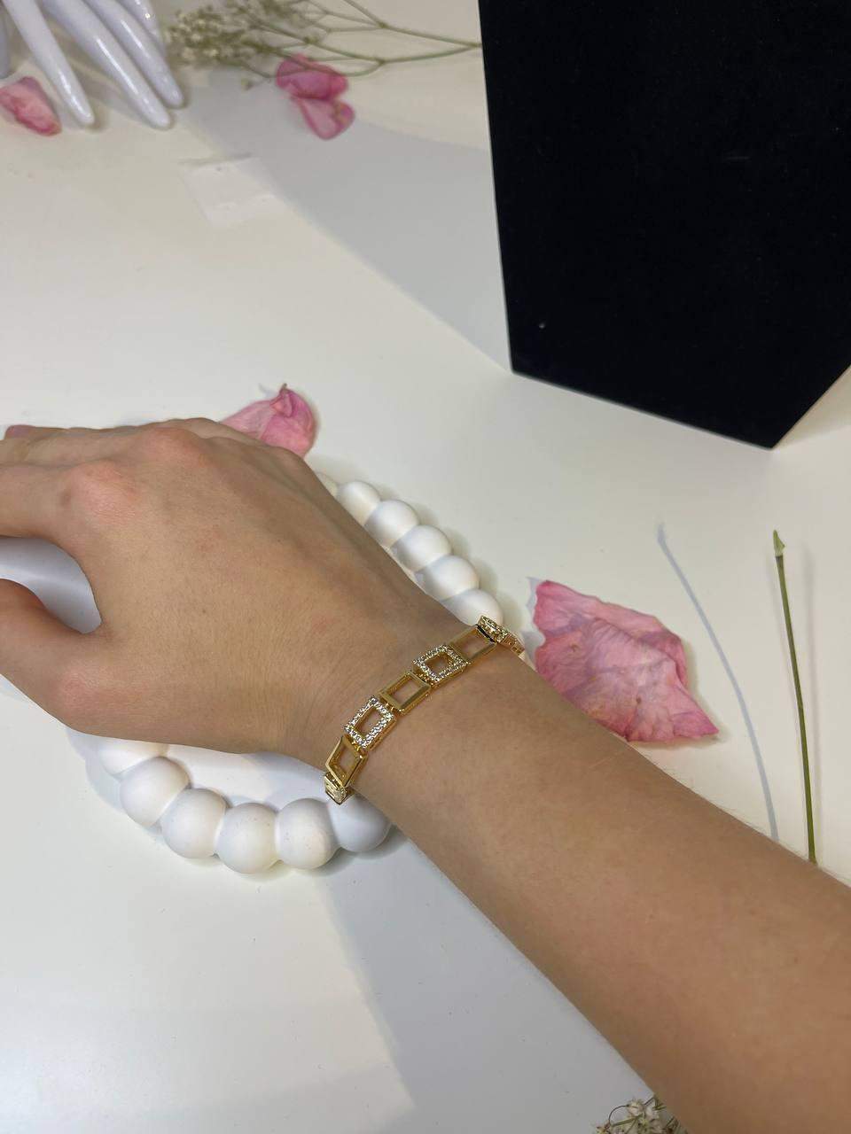 Bransoletka ze stali „Blask Cyrkonii”