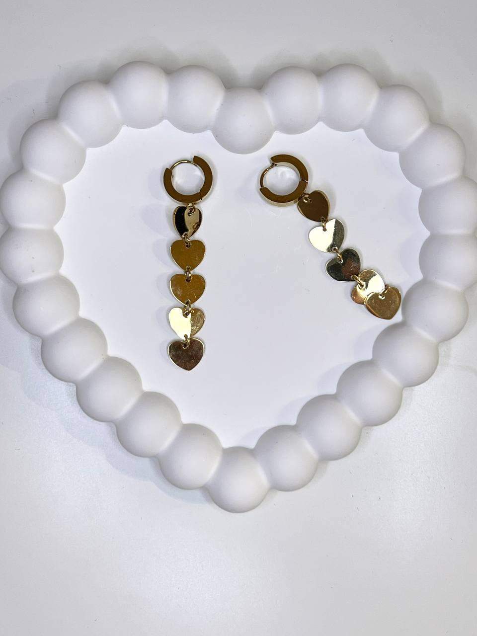 Kolczyki ze stali długie z sercami