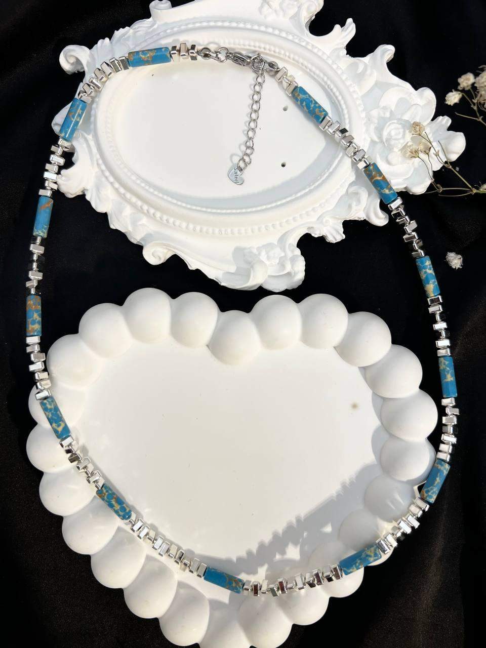 Naszyjnik z kamieni naturalnych „Cesarski Spokój” — jaspis i hematyt