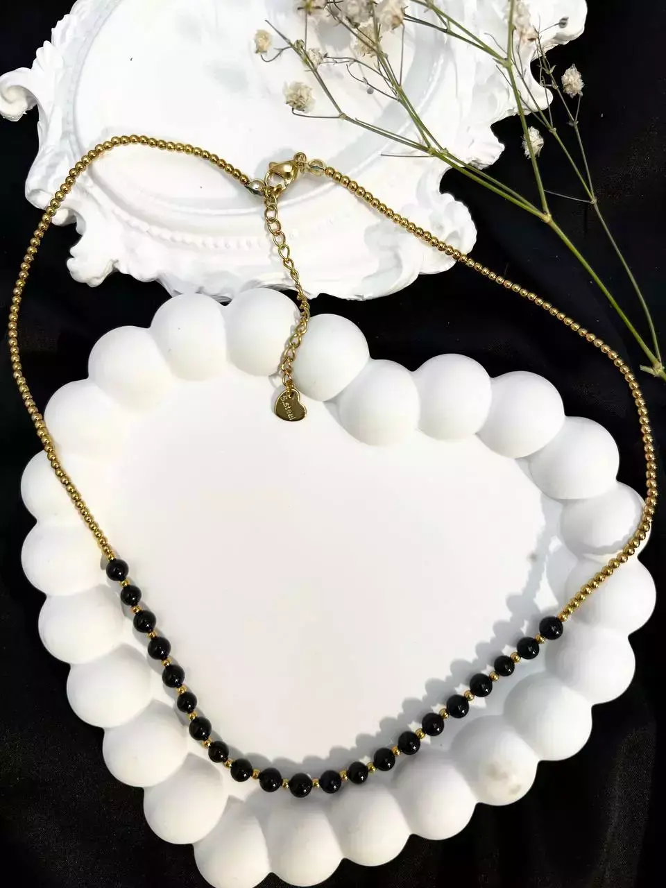 Naszyjnik z czarnego turmalinu i hematytu „Ochronny Blask”