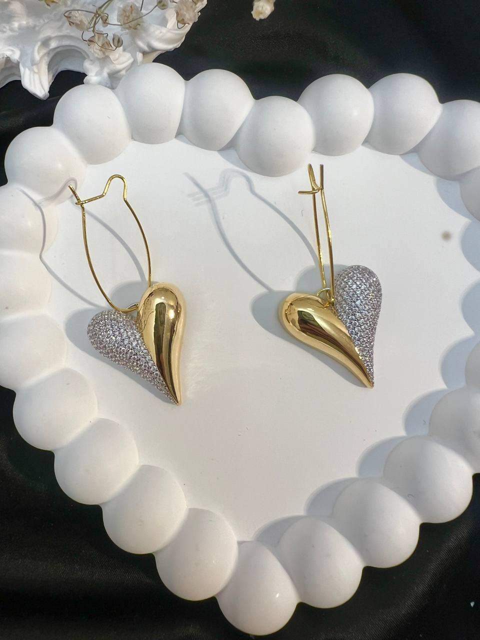 Kolczyki ze stali serduszko subtelne